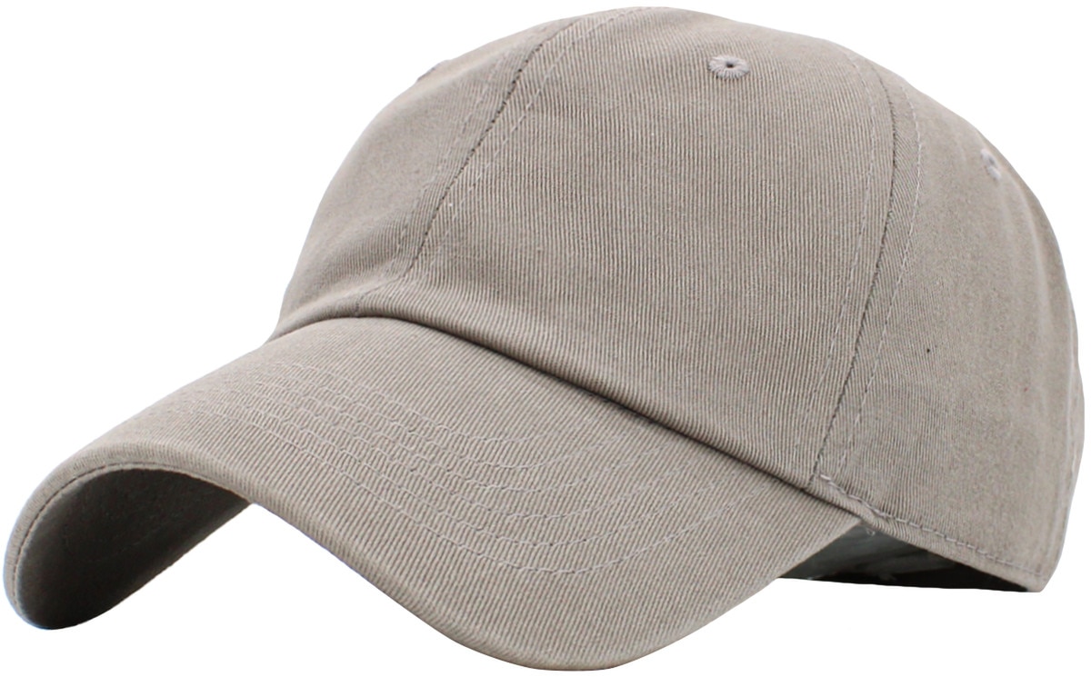 Light Gray Low Profile Baseball Caps Front Side View